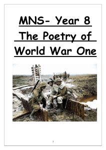 War poetry workbook