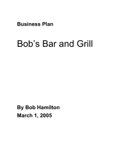 Business Plan for Restaurants - Sample