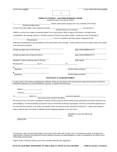 VS124 POWER OF ATTORNEY FOR MARRIAGE LICENSE