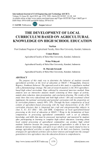 THE DEVELOPMENT OF LOCAL CURRICULUM BASED ON AGRICULTURAL KNOWLEDGE ON HIGH SCHOOL EDUCATION
