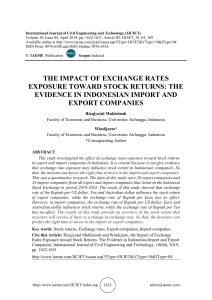 THE IMPACT OF EXCHANGE RATES EXPOSURE TOWARD STOCK RETURNS: THE EVIDENCE IN INDONESIAN IMPORT AND EXPORT COMPANIES