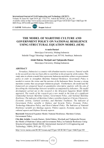 THE MODEL OF MARITIME CULTURE AND GOVERNMENT POLICY ON NATIONAL RESILIENCE USING STRUCTURAL EQUATION MODEL (SEM) 
