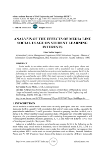 ANALYSIS OF THE EFFECTS OF MEDIA LINE SOCIAL USAGE ON STUDENT LEARNING INTERESTS
