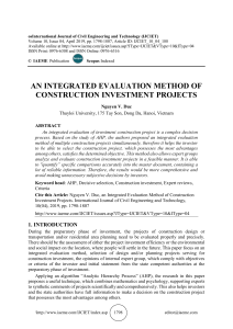 AN INTEGRATED EVALUATION METHOD OF CONSTRUCTION INVESTMENT PROJECTS