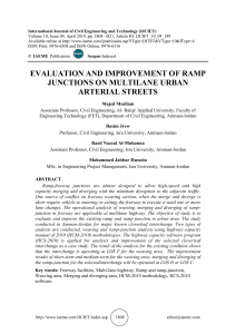 EVALUATION AND IMPROVEMENT OF RAMP JUNCTIONS ON MULTILANE URBAN ARTERIAL STREETS 