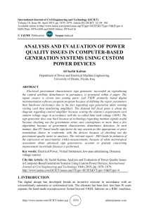 ANALYSIS AND EVALUATION OF POWER QUALITY ISSUES IN COMPUTER-BASED GENERATION SYSTEMS USING CUSTOM POWER DEVICES