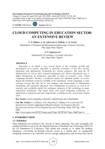  CLOUD COMPUTING IN EDUCATION SECTOR: AN EXTENSIVE REVIEW
