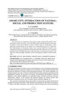 SMART CITY: INTERACTION OF NATURAL, SOCIAL AND PRODUCTION SYSTEMS