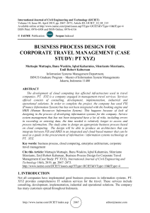 BUSINESS PROCESS DESIGN FOR CORPORATE TRAVEL MANAGEMENT (CASE STUDY: PT XYZ) 