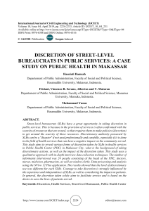 DISCRETION OF STREET-LEVEL BUREAUCRATS IN PUBLIC SERVICES: A CASE STUDY ON PUBLIC HEALTH IN MAKASSAR