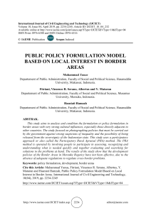 PUBLIC POLICY FORMULATION MODEL BASED ON LOCAL INTEREST IN BORDER AREAS