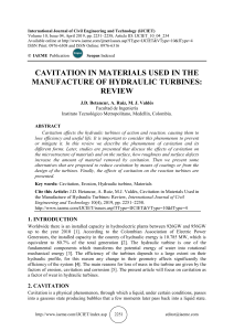 CAVITATION IN MATERIALS USED IN THE MANUFACTURE OF HYDRAULIC TURBINES: REVIEW