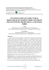 INVESTIGATION ON STRUCTURAL BEHAVIOUR OF GEOPOLYMER CONCRETE INFLUENCED BY MICRO SILICA AND STEEL FIBRE