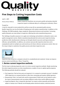 Five Steps to Cutting Inspection Costs