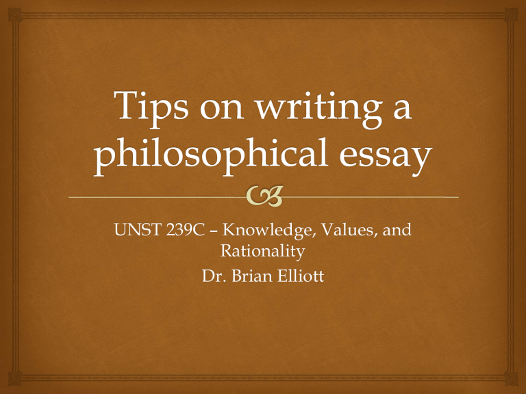 structure of philosophical essay