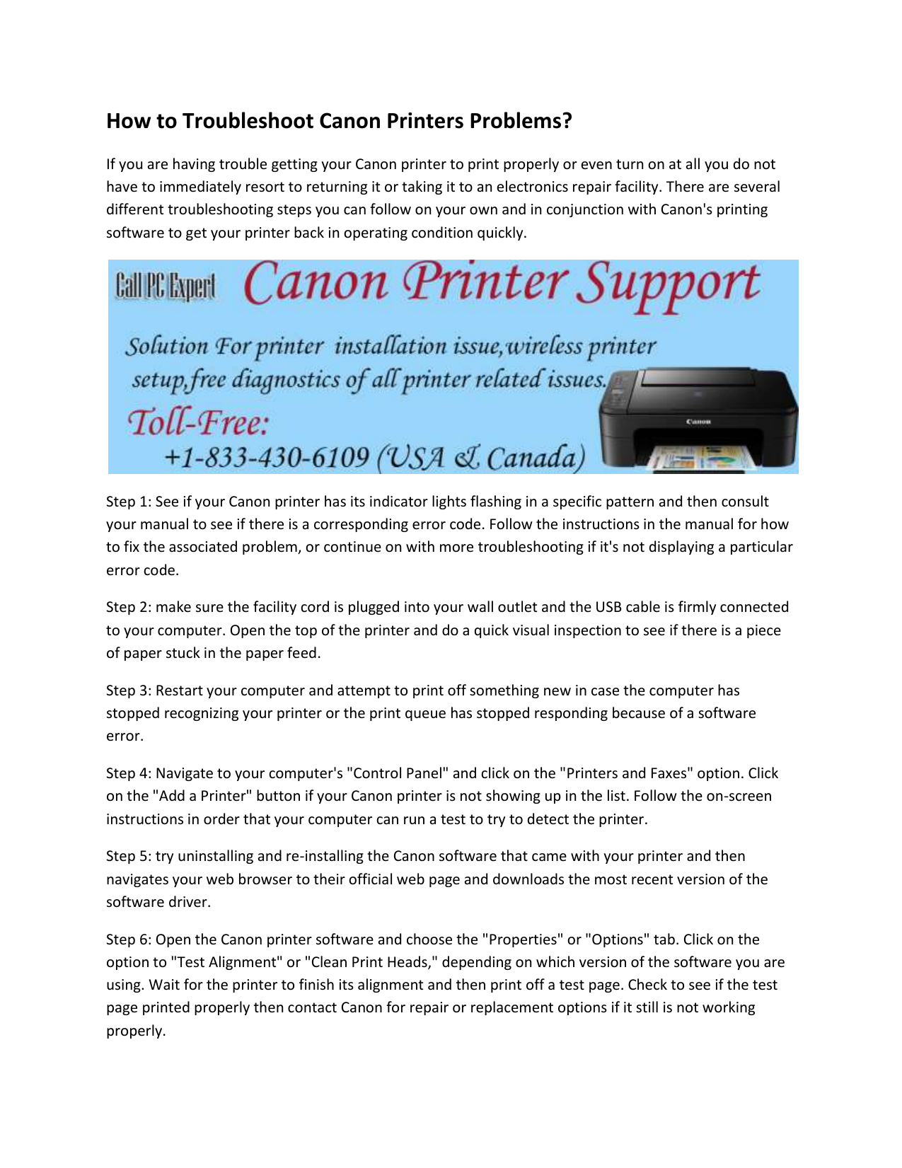 How To Troubleshoot Canon Printers Problems