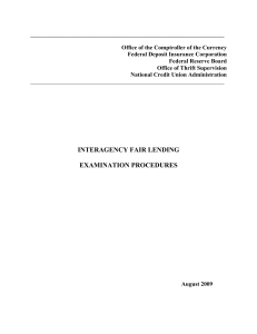 2009-08 Interagency Fair Lending Examination Procedures