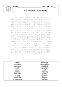 Cambridge Global English Stage 6 - 6U5 Inventions  – Vocabulary Wordsearch - Crossword Work Sheet