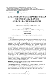 EVALUATION OF CEMENTING EFFICIENCY IN QUATERNARY BLENDED SELF-COMPACTING CONCRETE