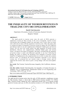 THE INEQUALITY OF TOURISM REVENUES IN THAILAND: CITY OR CONGLOMERATION