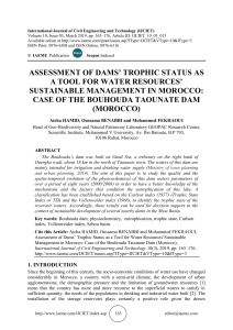 ASSESSMENT OF DAMS’ TROPHIC STATUS AS A TOOL FOR WATER RESOURCES’ SUSTAINABLE MANAGEMENT IN MOROCCO: CASE OF THE BOUHOUDA TAOUNATE DAM (MOROCCO) 