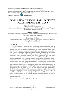 EVALUATION OF NOISE LEVEL IN DINOYO ROADS, MALANG EAST JAVA