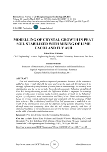 MODELLING OF CRYSTAL GROWTH IN PEAT SOIL STABILIZED WITH MIXING OF LIME CACO3 AND FLY ASH