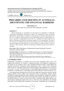 PREFABRICATED HOUSING IN AUSTRALIA: IDENTIFYING THE FINANCIAL BARRIERS
