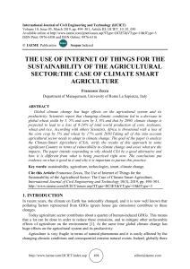THE USE OF INTERNET OF THINGS FOR THE SUSTAINABILITY OF THE AGRICULTURAL SECTOR:THE CASE OF CLIMATE SMART AGRICULTURE 