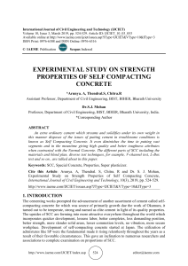 EXPERIMENTAL STUDY ON STRENGTH PROPERTIES OF SELF COMPACTING CONCRETE