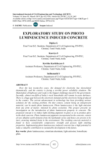 EXPLORATORY STUDY ON PHOTO LUMINESCENCE INDUCED CONCRETE