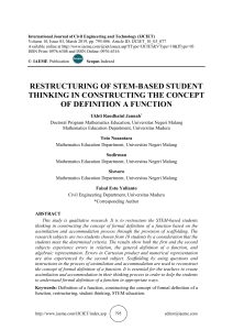RESTRUCTURING OF STEM-BASED STUDENT THINKING IN CONSTRUCTING THE CONCEPT OF DEFINITION A FUNCTION