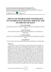 IMPACT OF INFORMATION TECHNOLOGY ON ALTERNATIVE CHANNEL SERVICES AND ITS SERVICE QUALITY
