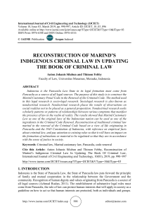 RECONSTRUCTION OF MARIND’S INDIGENOUS CRIMINAL LAW IN UPDATING THE BOOK OF CRIMINAL LAW