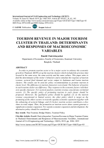 TOURISM REVENUE IN MAJOR TOURISM CLUSTER IN THAILAND: DETERMINANTS AND RESPONSES OF MACROECONOMIC VARIABLES