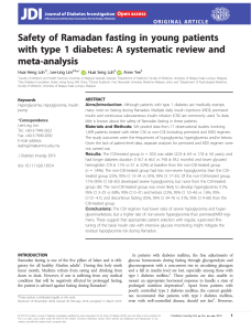 Safety of Ramadan fasting in young patients with type 1 diabetes: A systematic review and meta-analysis