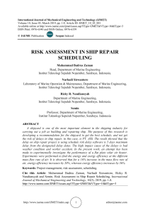 RISK ASSESSMENT IN SHIP REPAIR SCHEDULING