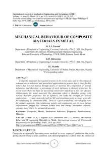 MECHANICAL BEHAVIOUR OF COMPOSITE MATERIALS IN METAL