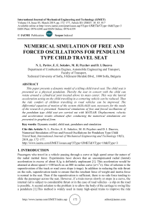 NUMERICAL SIMULATION OF FREE AND FORCED OSCILLATIONS FOR PENDULUM TYPE CHILD TRAVEL SEAT