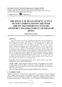 THE EFFECT OF DEVELOPMENT ACTIVE FILTER COMBINATIONON THE WIND ABILITY TRANSFERENCE SYSTEMS OFDOUBLY FED INDUCEMENT GENERATOR (DFIG)