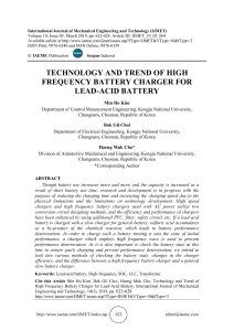 TECHNOLOGY AND TREND OF HIGH FREQUENCY BATTERY CHARGER FOR LEAD-ACID BATTERY