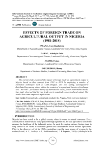 EFFECTS OF FOREIGN TRADE ON AGRICULTURAL OUTPUT IN NIGERIA (1981-2018)
