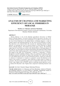 ANALYSIS OF CHANNELS AND MARKETING EFFICIENCY OF LOCAL FISHERIES IN MERAUKE 