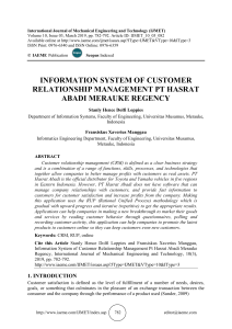 INFORMATION SYSTEM OF CUSTOMER RELATIONSHIP MANAGEMENT PT HASRAT ABADI MERAUKE REGENCY