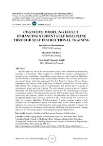 COGNITIVE MODELING EFFECT: ENHANCING STUDENT SELF DISCIPLINE THROUGH SELF INSTRUCTIONAL TRAINING