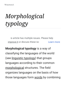 Morphological typology - Wikipedia