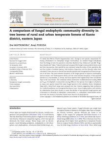 A comparison of fungal endophytic community diversity in tree leaves of rural and urban temperate forests of Kanto district, eastern Japan