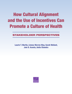 How Cultural Alignment and the Use of Incentives can Promote a Culture of Health