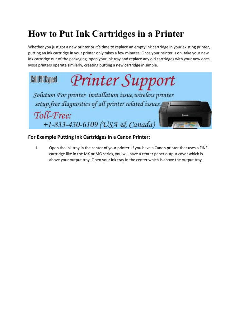 How To Put Ink Cartridges In A Printer 3456