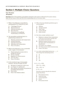 AP Environmental Science Practice Exam No. 2